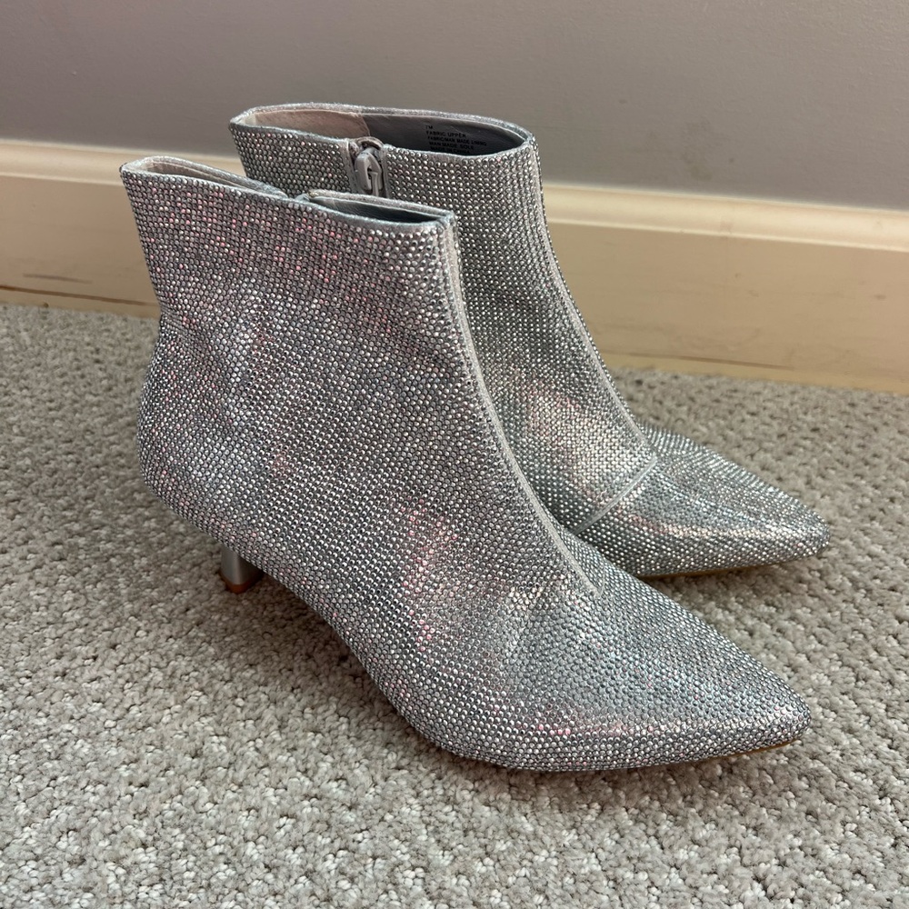 Alex Marie Gamina Rhinestone Embellished Kitten Heel Booties